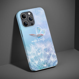 Coque Pour iPhone 14 Concevoir un Dandelion et un Papillon