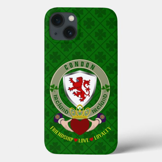 Coques Case-Mate iPhone Condon Irish Shield & Claddagh Personnalisé (Verso)