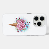 Coques Case-Mate iPhone Cône de gaufre de glace rose Sakura (Verso (horizontal))