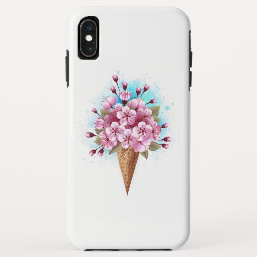 Coques Case-Mate iPhone Cône rose Sakura crème glacée gaufre (Dos)