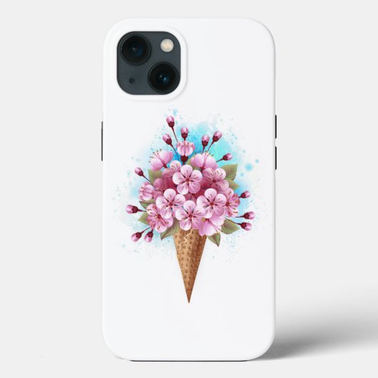 Coques Case-Mate iPhone Cône rose Sakura crème glacée gaufre (Verso)