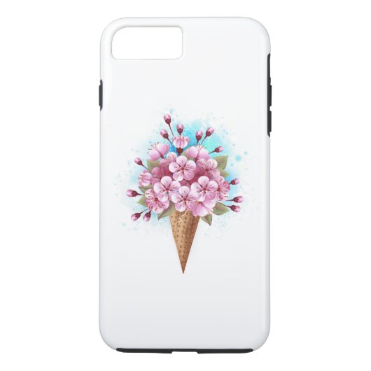 Coques Case-Mate iPhone Cône rose Sakura crème glacée gaufre (Dos)