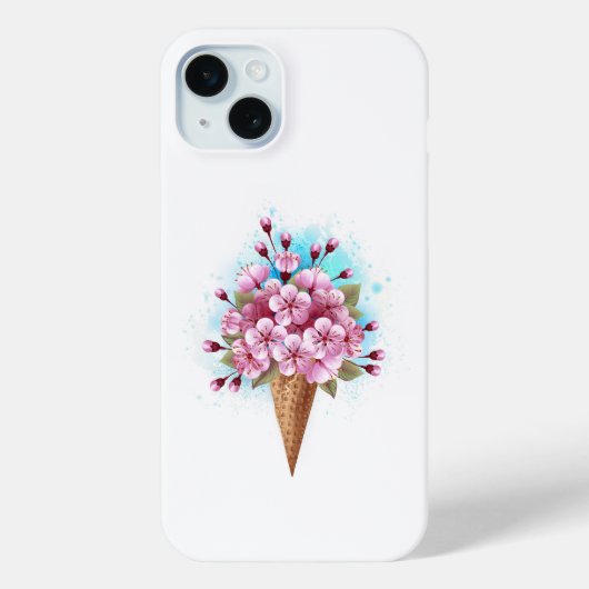 Coques Case-Mate iPhone Cône rose Sakura crème glacée gaufre (Verso)