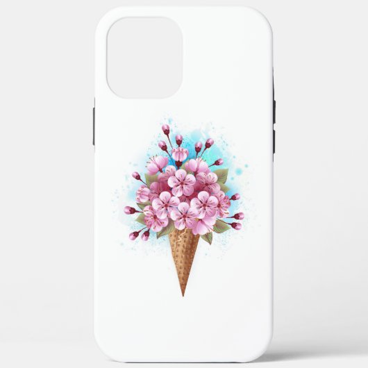 Coques Case-Mate iPhone Cône rose Sakura crème glacée gaufre (Verso)