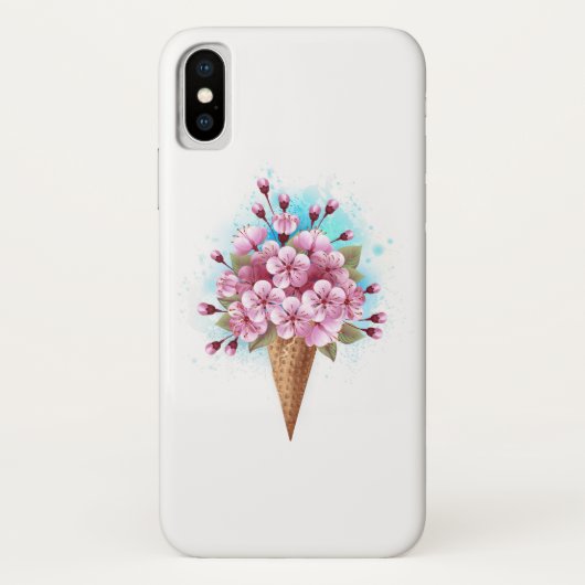Coques Case-Mate iPhone Cône rose Sakura crème glacée gaufre (Dos)