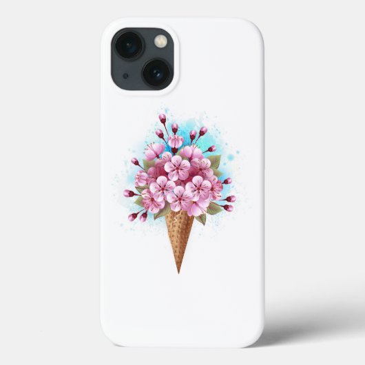 Coques Case-Mate iPhone Cône rose Sakura crème glacée gaufre (Verso)