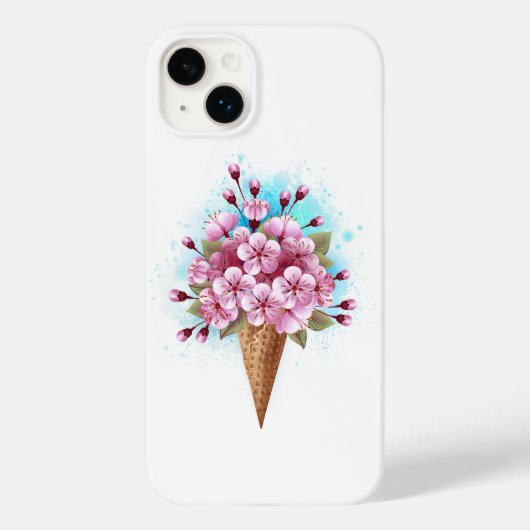 Coques Case-Mate iPhone Cône rose Sakura crème glacée gaufre (Verso)
