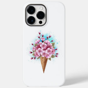 Coque Pour Pour iPhone 14 Pro Max Cône rose Sakura crème glacée gaufre