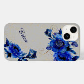 Coques Case-Mate iPhone Confetti bleu Floral Or (Verso (horizontal))