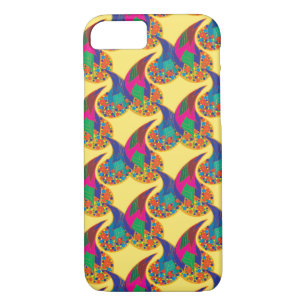 Coque iPhone 8/7 Confetti coloré abstrait Paisley Arc-en-ciel goutt
