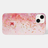 Coques Case-Mate iPhone Confetti Magic Monogramme Initiale Personnalisé (Verso (horizontal))