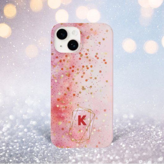 Coques Case-Mate iPhone Confetti Magic Monogramme Initiale Personnalisé