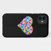 Coques Case-Mate iPhone Confettis de coeurs d'arc-en-ciel (Dos (Horizontal))