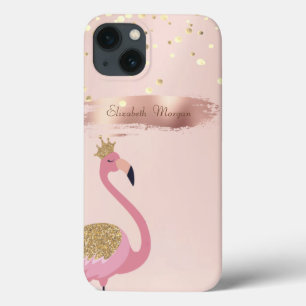 Case-Mate iPhone Case Confettis, Flamants Roses Rose Gold Pinceau Stroke