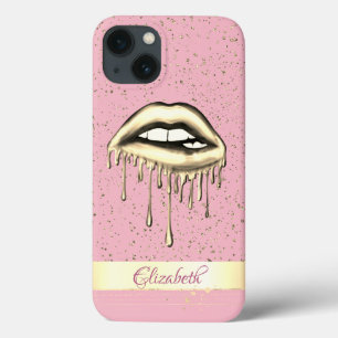 Case-Mate iPhone Case Confettis, Rayure dorée, Lèvres métalliques dégoul