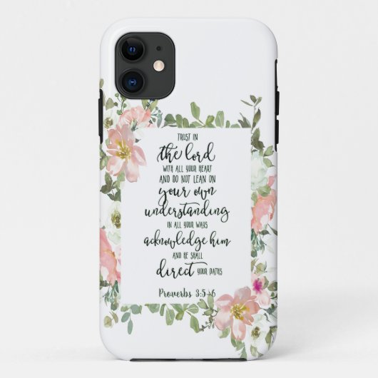 Coques Case-Mate iPhone Confiance dans le Seigneur floral (Dos)