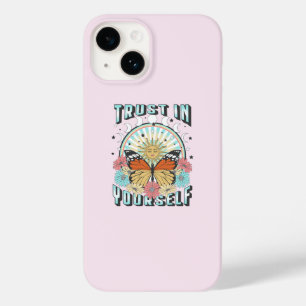 Coque Pour iPhone 14 Confiance en soi   Soleil céleste et papillon