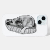 Coques Case-Mate iPhone Confort Classique, Chien au Lit Relaxe (Verso (horizontal))