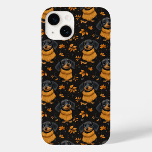 Coque Pour iPhone 14 Confortable Dachshund Automne Motif - Amoureux de 