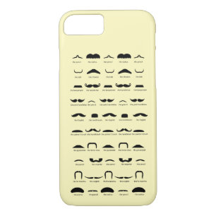 Coque iPhone 7 Connais ta moustache ? Jaune