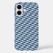 Coques Case-Mate iPhone Connecticut State Silhouette Pattern Blue White (Verso)