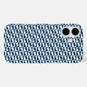 Coques Case-Mate iPhone Connecticut State Silhouette Pattern Blue White (Verso (horizontal))