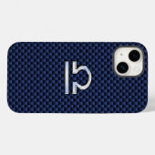 Coques Case-Mate iPhone Connexion Libra Zodiac Navy Blue Carbon Fiber (Verso (horizontal))