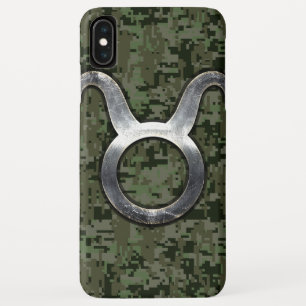 Coque Pour iPhone XS Max Connexion Taurus au Camouflage numérique vert Wood