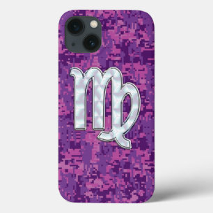 iPhone 13 Coque Connexion Virgo Zodiac sur Camouglage numérique Fu