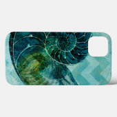 Coques Case-Mate iPhone Conque en spirale Shell de turquoise (Verso (horizontal))