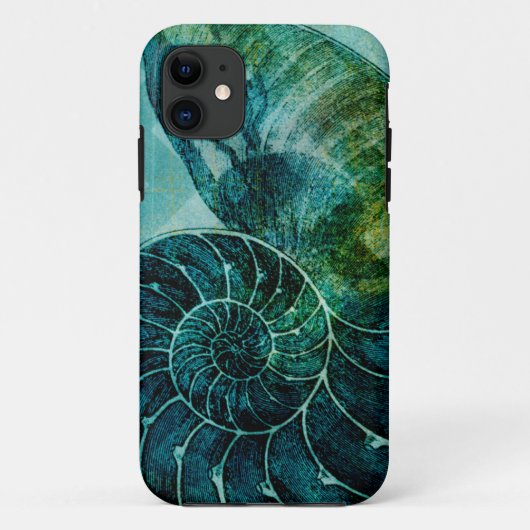 Coques Case-Mate iPhone Conque en spirale Shell de turquoise (Dos)