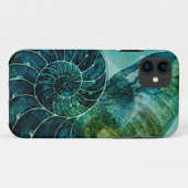 Coques Case-Mate iPhone Conque en spirale Shell de turquoise (Dos (Horizontal))
