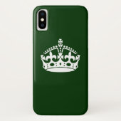 Coques Case-Mate iPhone CONSERVEZ CALME COURONNE sur la Personnaliser vert (Dos)