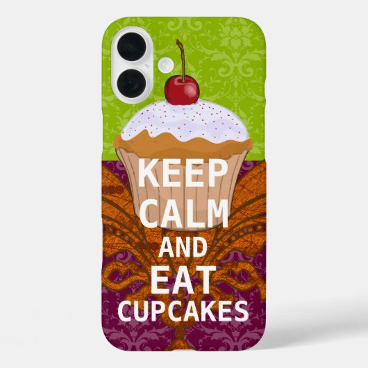 Coques Case-Mate iPhone CONSERVEZ CALME ET Mangez Cupcakes-changer la prun (Verso)