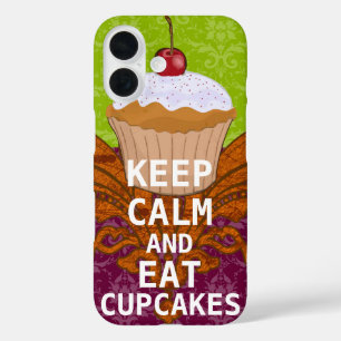 Coques iPhone 16 CONSERVEZ CALME ET Mangez Cupcakes-changer la prun