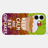 Coques Case-Mate iPhone CONSERVEZ CALME ET Mangez Cupcakes-changer la prun (Verso (horizontal))