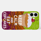 Coques Case-Mate iPhone CONSERVEZ CALME ET Mangez Cupcakes-changer la prun (Verso (horizontal))