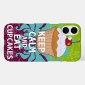Coques Case-Mate iPhone CONSERVEZ CALME ET Mangez Cupcakes-changer la prun (Verso (horizontal))