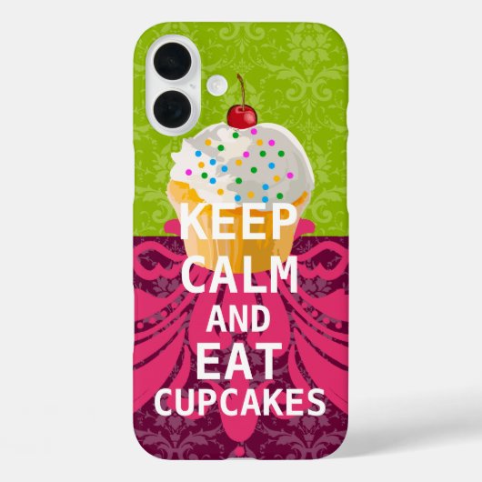 Coques Case-Mate iPhone CONSERVEZ CALME ET Mangez Cupcakes-changer la prun (Verso)