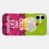 Coques Case-Mate iPhone CONSERVEZ CALME ET Mangez Cupcakes-changer la prun (Verso (horizontal))