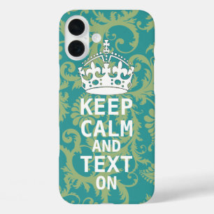iPhone 16 Plus Case CONSERVEZ CALME ET texte en changeant turquoise to