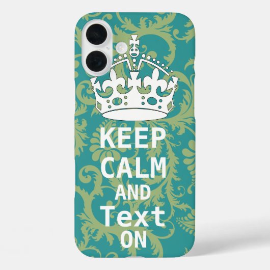 Coques Case-Mate iPhone CONSERVEZ CALME ET texte en changeant turquoise to (Verso)