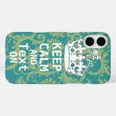 Coques Case-Mate iPhone CONSERVEZ CALME ET texte en changeant turquoise to (Verso (horizontal))