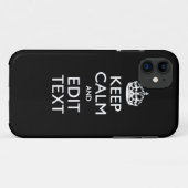 Coques Case-Mate iPhone CONSERVEZ CALME et votre texte sur noir solide (Dos (Horizontal))