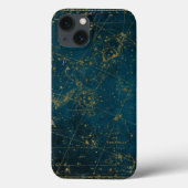 Coques Case-Mate iPhone constellation de carte étoile céleste galaxie doré (Verso)