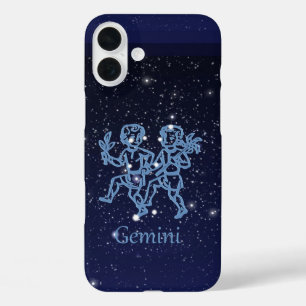 Coques iPhone 16 Plus Constellation des Gémeaux et signe du zodiaque ave