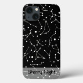 Coques Case-Mate iPhone Constellations en blanc dans l'espace noir (Verso)