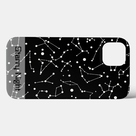 Coques Case-Mate iPhone Constellations en blanc dans l'espace noir (Verso (horizontal))