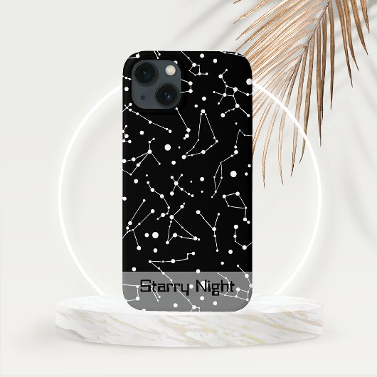Coques Case-Mate iPhone Constellations en blanc dans l'espace noir