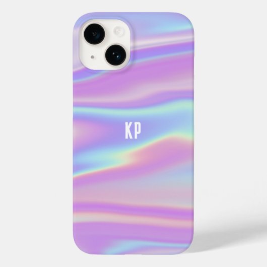 Coques Case-Mate iPhone Contemporain Abstrait Féminin Iridescent Monogramm (Verso)